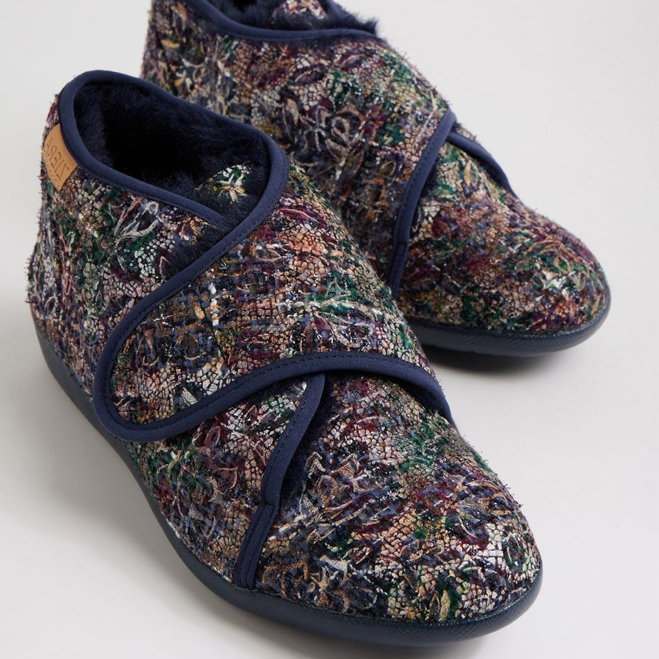 ZIERA FOFFIE NAVY MULTI - Women slippers - Collective Shoes 
