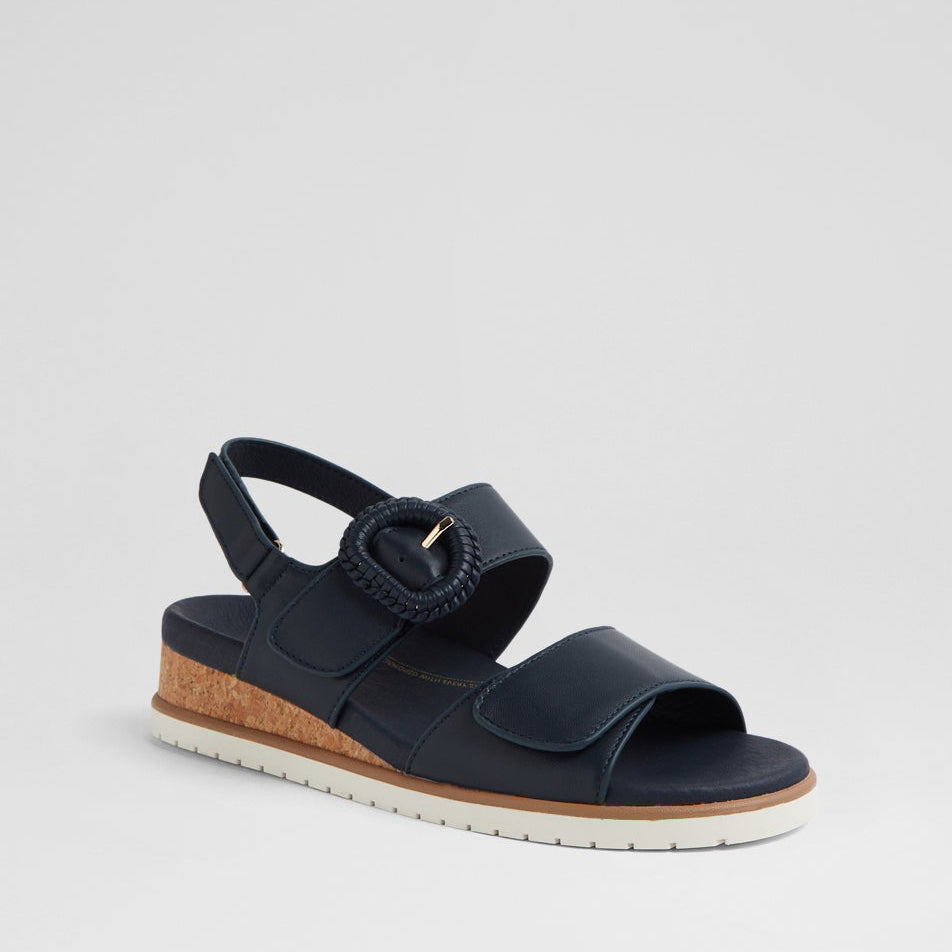 ZIERA VATCH DK NAVY - WHITE - Women Sandals - Collective Shoes 