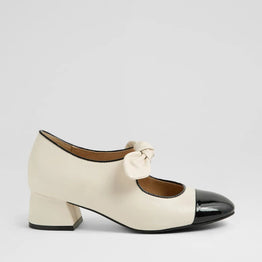 ZIERA ZIPEN BLACK IVORY PATENT - Women heel - Collective Shoes 