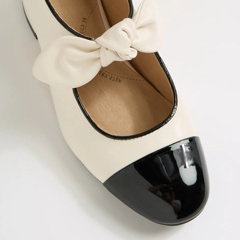 ZIERA ZIPEN BLACK IVORY PATENT - Women heel - Collective Shoes 