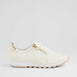 ZIERA BRIDDIE WHITE PALE GOLD - Women Sneakers - Collective Shoes 