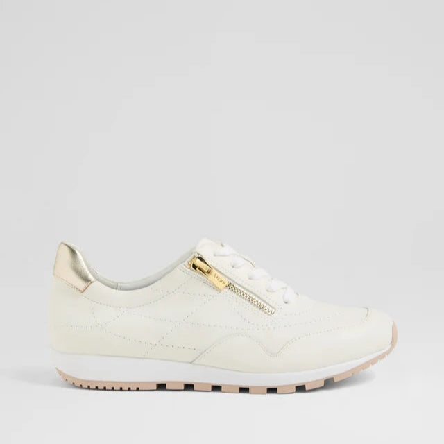 ZIERA BRIDDIE WHITE PALE GOLD - Women Sneakers - Collective Shoes 