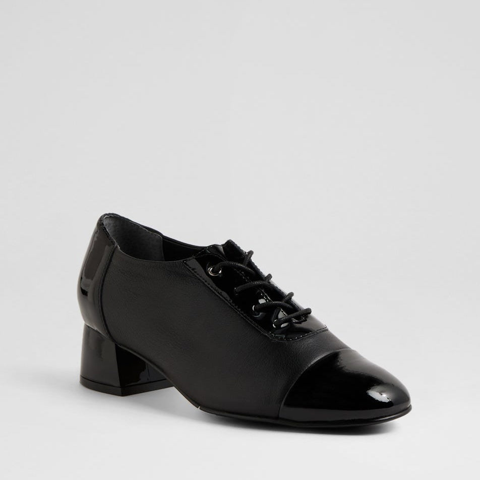 ZIERA ZINKY BLACK PATENT - Women Oxford / Brogue Shoes - Collective Shoes 