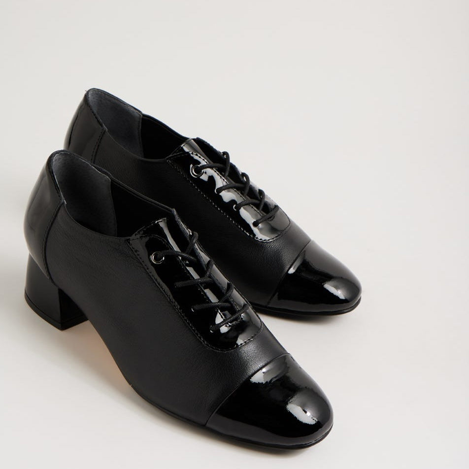ZIERA ZINKY BLACK PATENT - Women Oxford / Brogue Shoes - Collective Shoes 