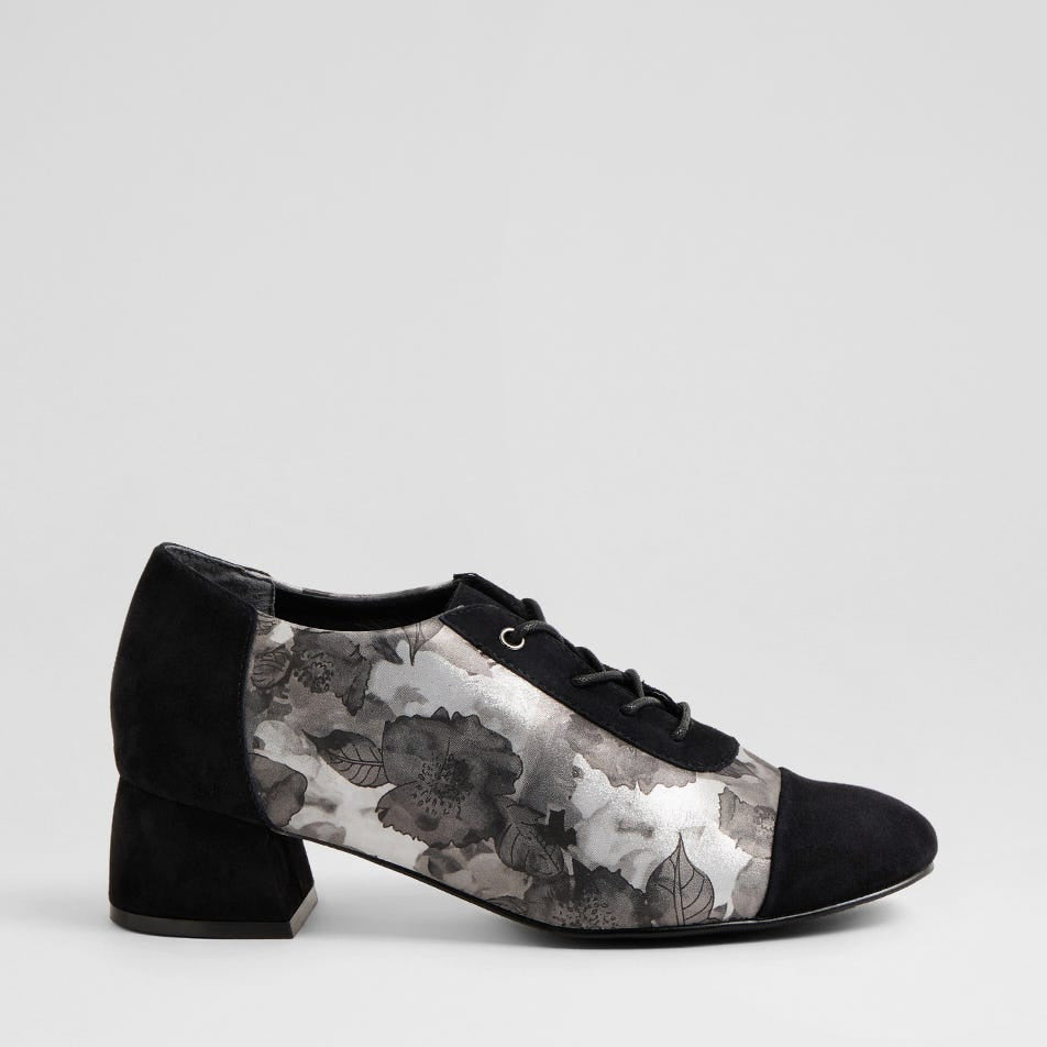 ZIERA ZINKY BLACK CHARCOAL - Women Oxford / Brogue Shoes - Collective Shoes 
