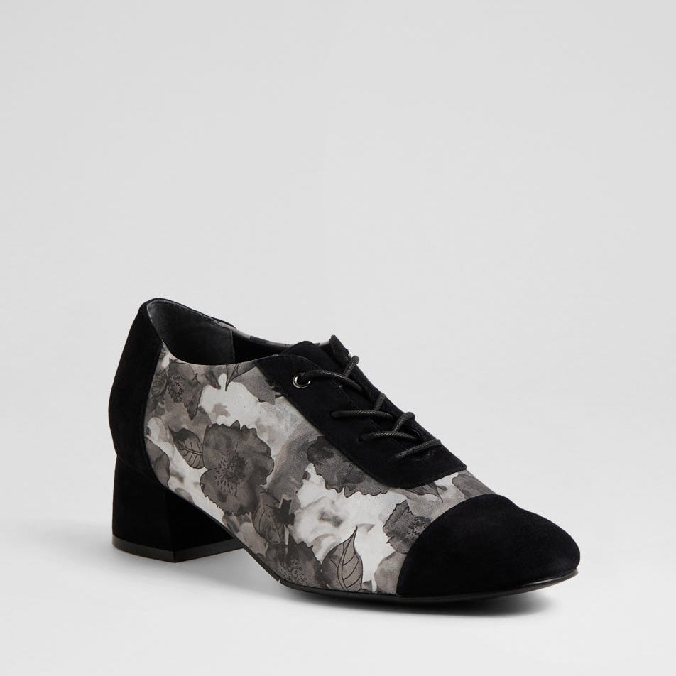 ZIERA ZINKY BLACK CHARCOAL - Women Oxford / Brogue Shoes - Collective Shoes 