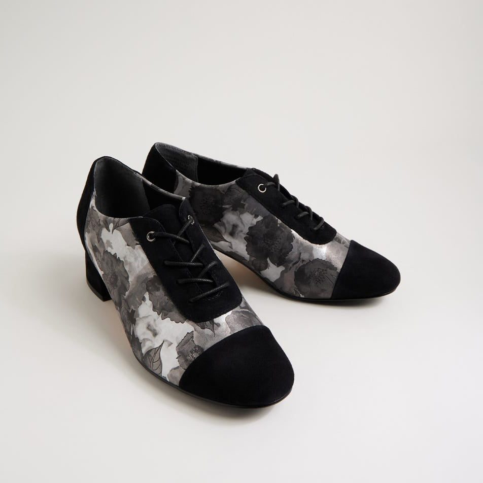 ZIERA ZINKY BLACK CHARCOAL - Women Oxford / Brogue Shoes - Collective Shoes 