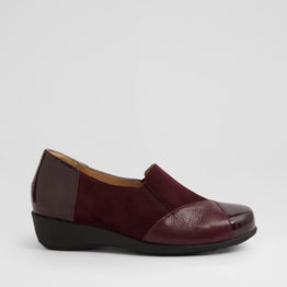 ZIERA SWISSH BURGUNDY MIX - Women Slip-ons - Collective Shoes 