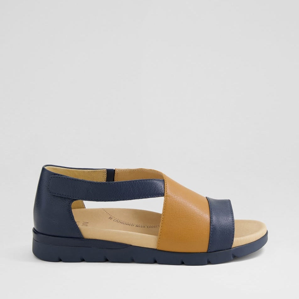 ZIERA ALLROY NAVY DK TAN - Women Sandals - Collective Shoes 