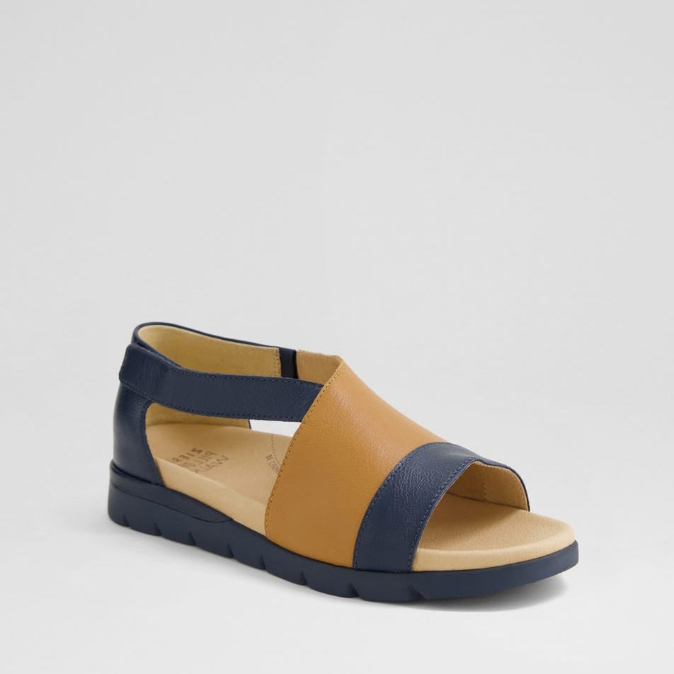 ZIERA ALLROY NAVY DK TAN - Women Sandals - Collective Shoes 