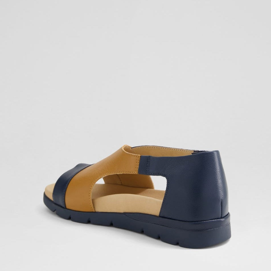 ZIERA ALLROY NAVY DK TAN - Women Sandals - Collective Shoes 