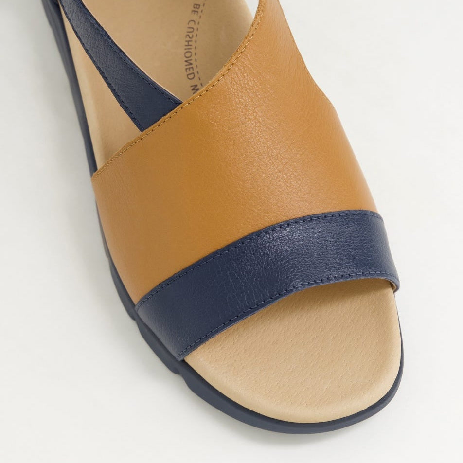 ZIERA ALLROY NAVY DK TAN - Women Sandals - Collective Shoes 