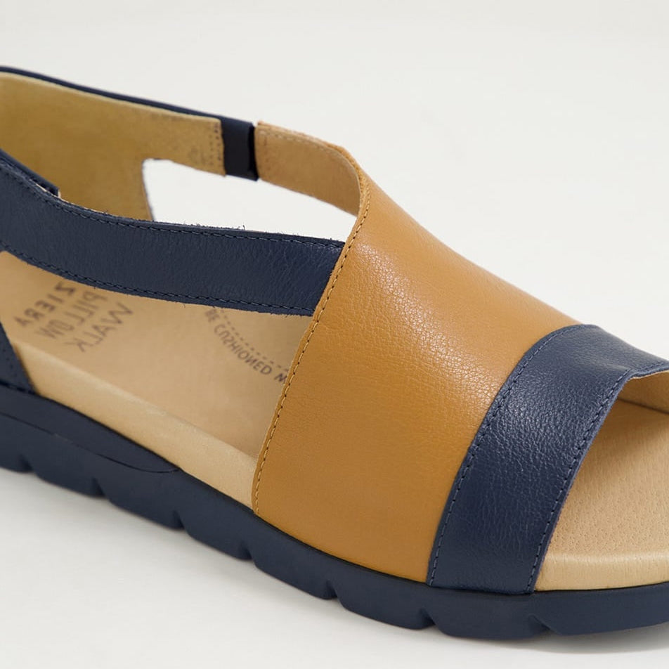ZIERA ALLROY NAVY DK TAN - Women Sandals - Collective Shoes 