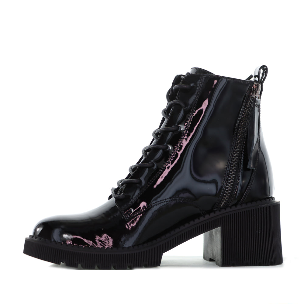 DJANGO & JULIETTE ZYAN BLACK PATENT - Women Boots - Collective Shoes 
