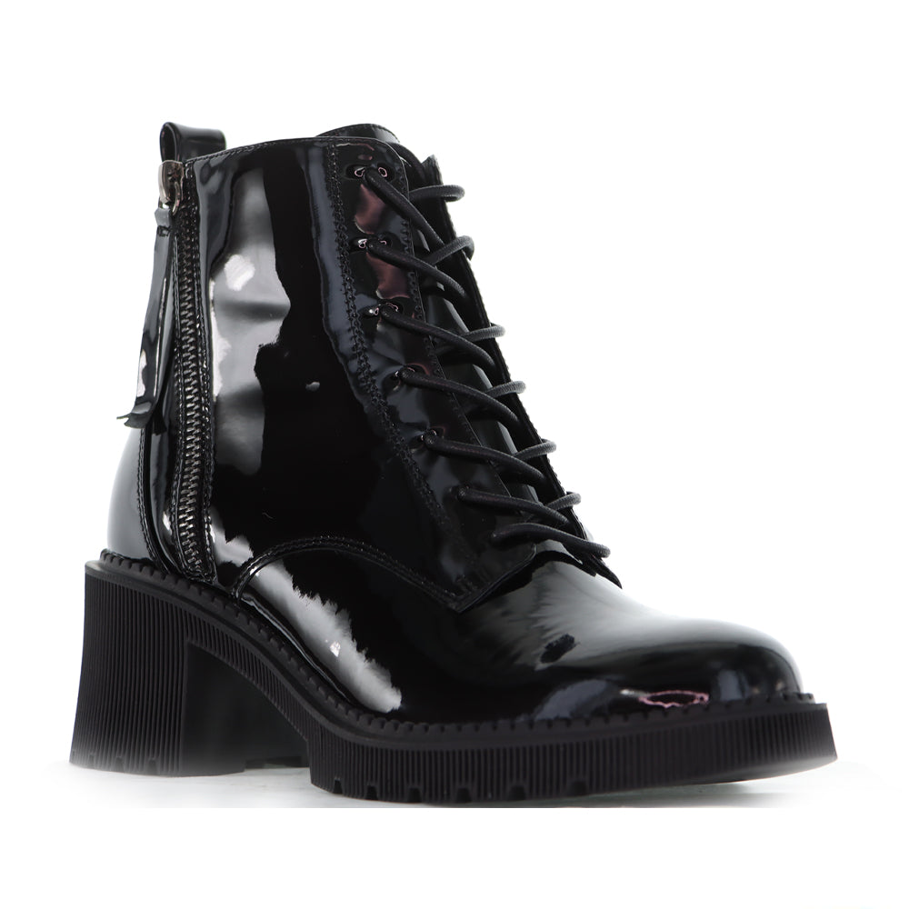DJANGO & JULIETTE ZYAN BLACK PATENT - Women Boots - Collective Shoes 