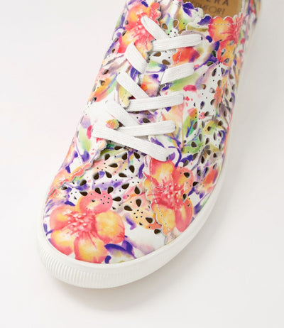 Ziera Dima Orange Floral - Women sneakers - Collective Shoes 