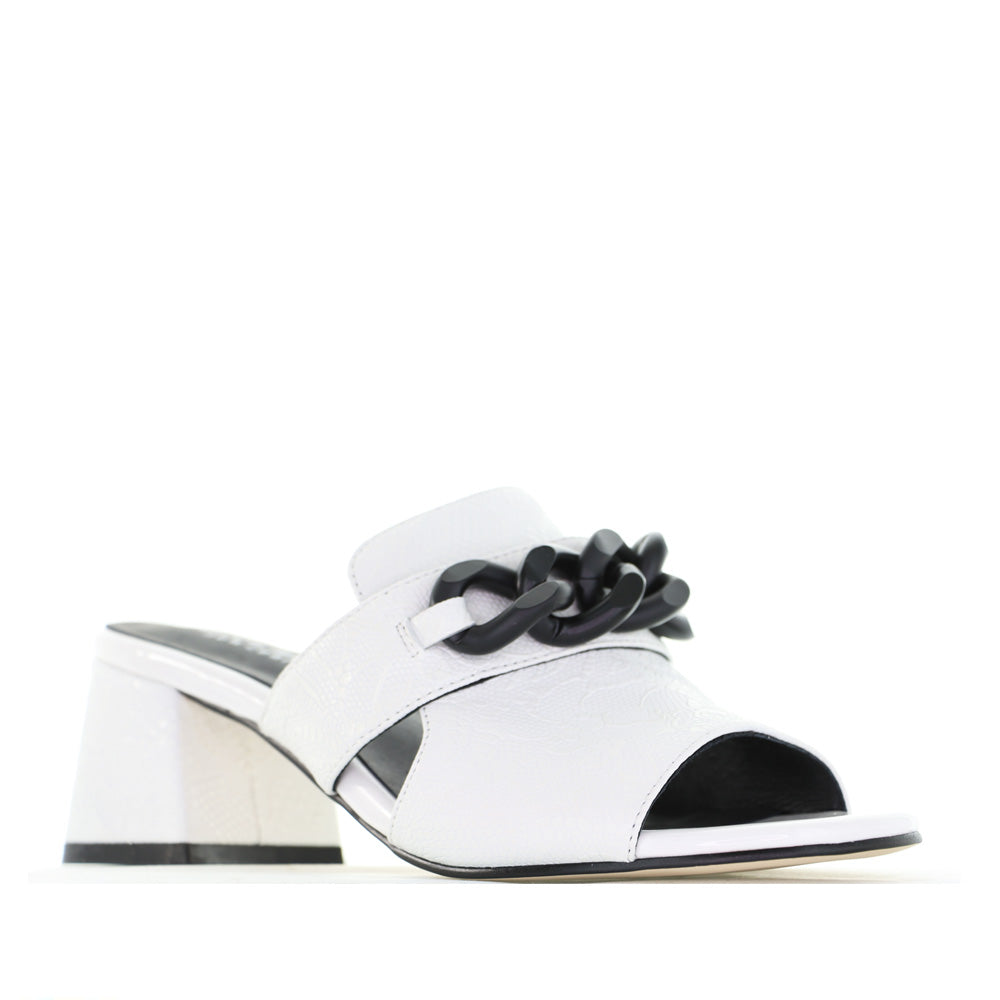 BRESLEY ADDER WHITE EMBOSS - Women Heels - Collective Shoes 