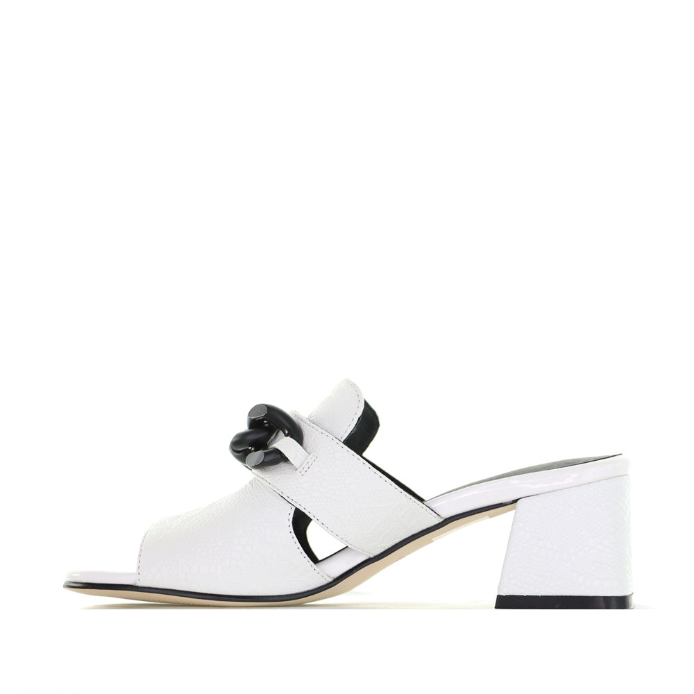 BRESLEY ADDER WHITE EMBOSS - Women Heels - Collective Shoes 