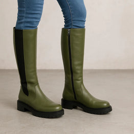 LE SANSA RILEY DK OLIVE - Women High Boots - Collective Shoes 