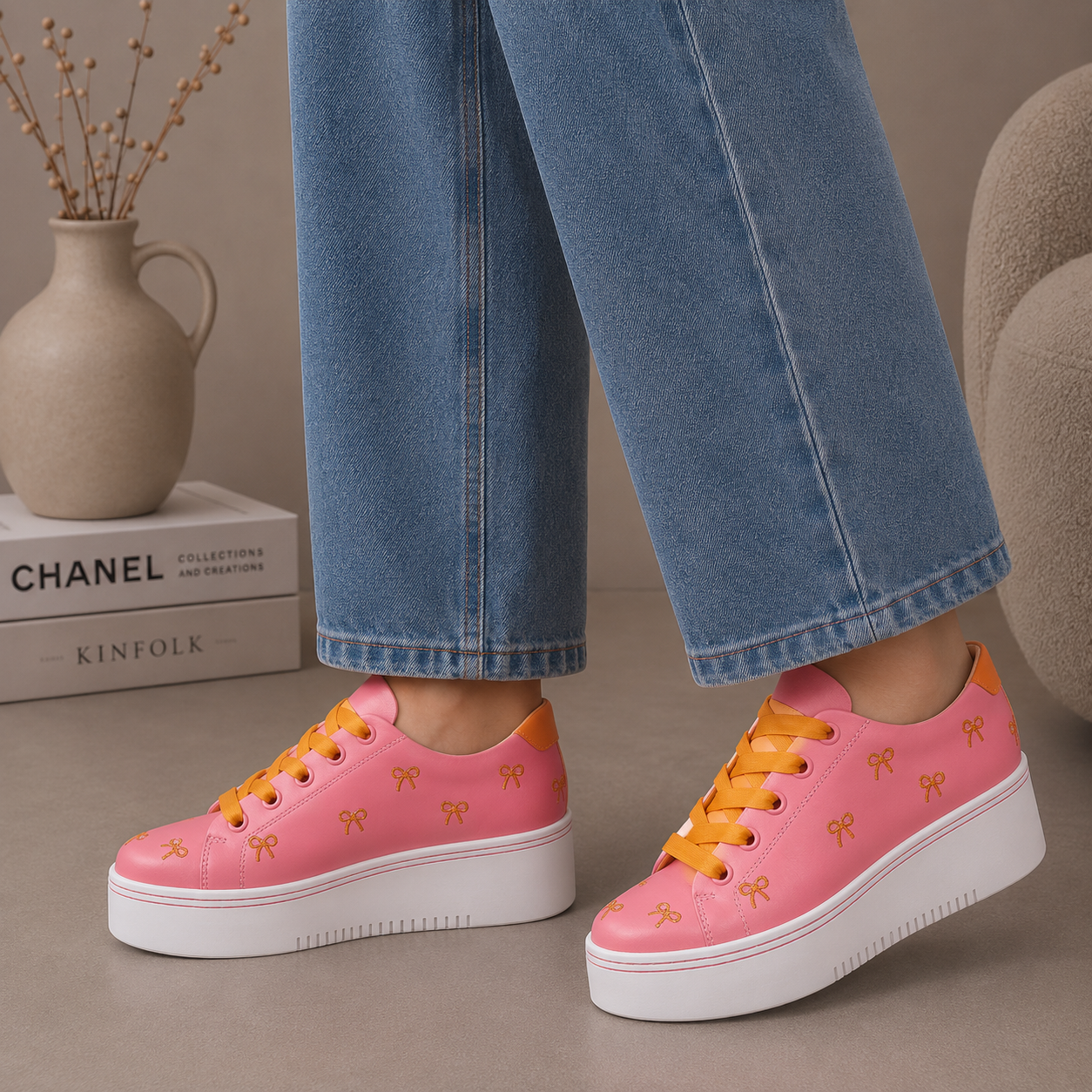 MINX LOVE KNOTS PINK ORANGE BOWS