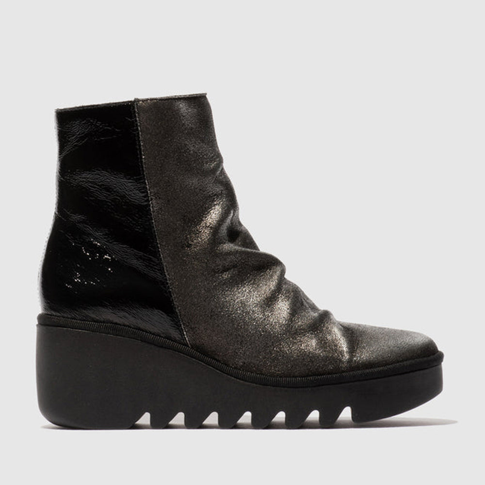 FLY LONDON BAAN SILVER BLACK - Women Boots - Collective Shoes 