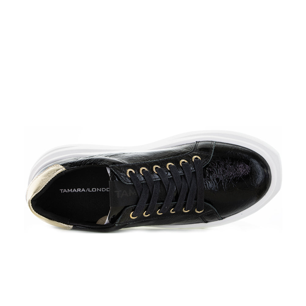 TAMARA LONDON BAILEY BLACK PAT GOLD - Women Sneakers - Collective Shoes 