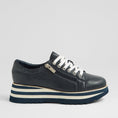 Load image into Gallery viewer, DJANGO & JULIETTE EAMMES NAVY LEATHER - Women Sneakers - Collective Shoes 

