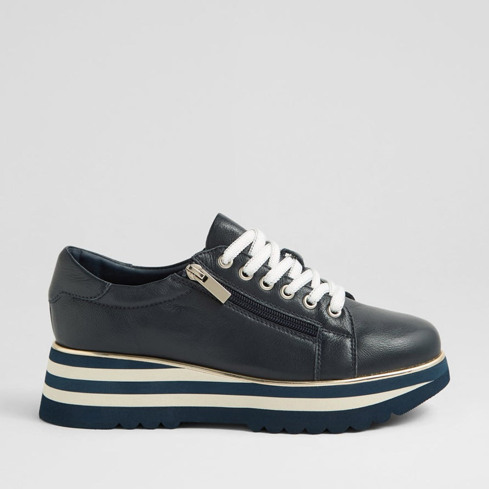 DJANGO & JULIETTE EAMMES NAVY LEATHER - Women Sneakers - Collective Shoes 
