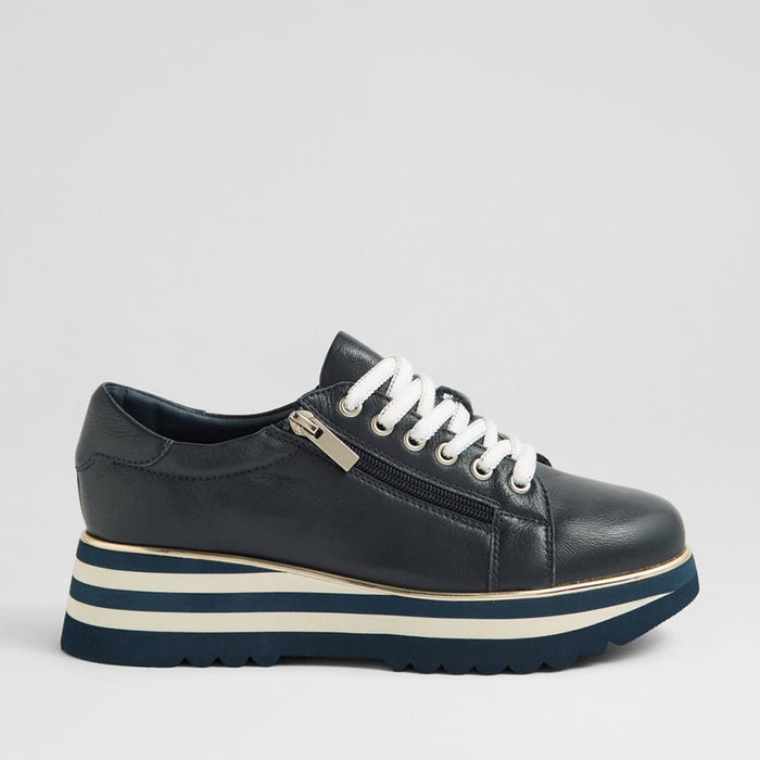 DJANGO & JULIETTE EAMMES NAVY LEATHER - Women Sneakers - Collective Shoes 