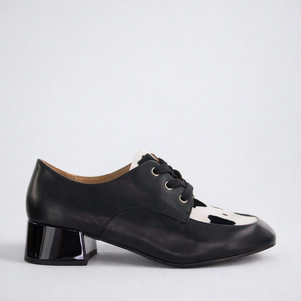BRESLEY DESTER BLACK COW - Women Oxford / Brogue Shoes - Collective Shoes 