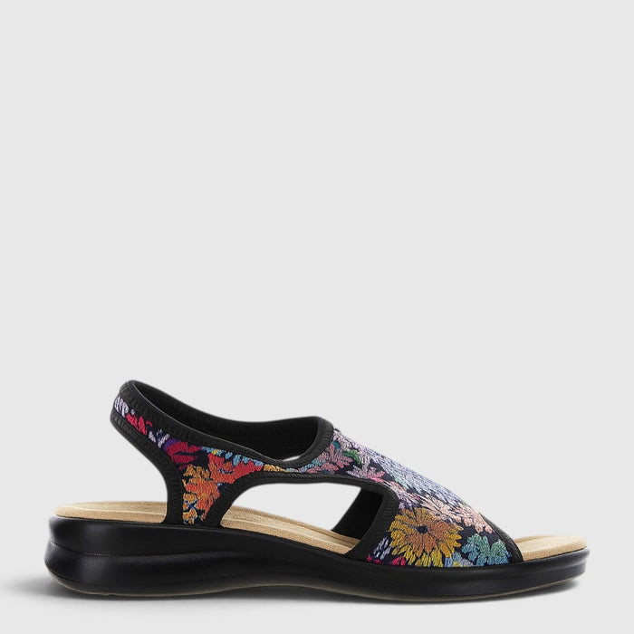 EUROFLEX TUSCANY BLACK FLORAL - Women Sandals - Collective Shoes 