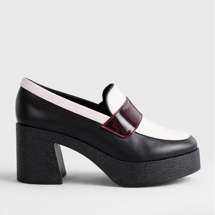 MINX KENDRA BLACK WHITE / BORDO - Women Heels - Collective Shoes 