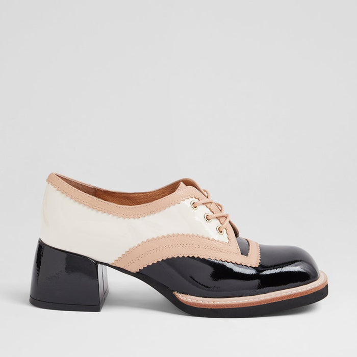 DJANGO & JULIETTE ALVON BLACK - IVORY - Women Oxford / Brogue Shoes - Collective Shoes 