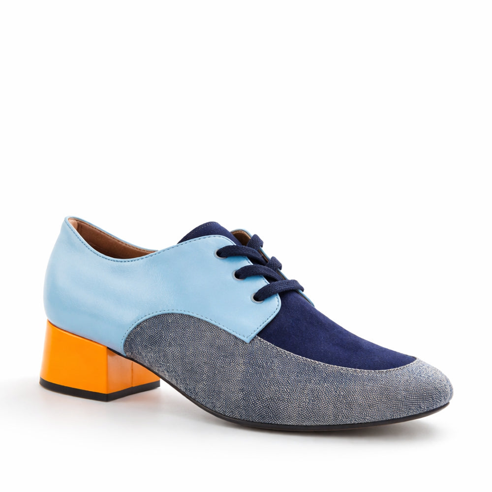 BRESLEY DESTER BLUE MULTI - Women Oxford / Brogue Shoes - Collective Shoes 
