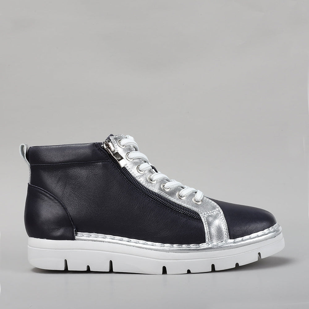 LE SANSA BOBBY NAVY SILVER - Women Boots - Collective Shoes 