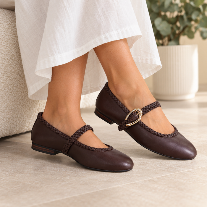 BRESLEY ALLOUT CHOCO - Women Mary Jane - Collective Shoes 