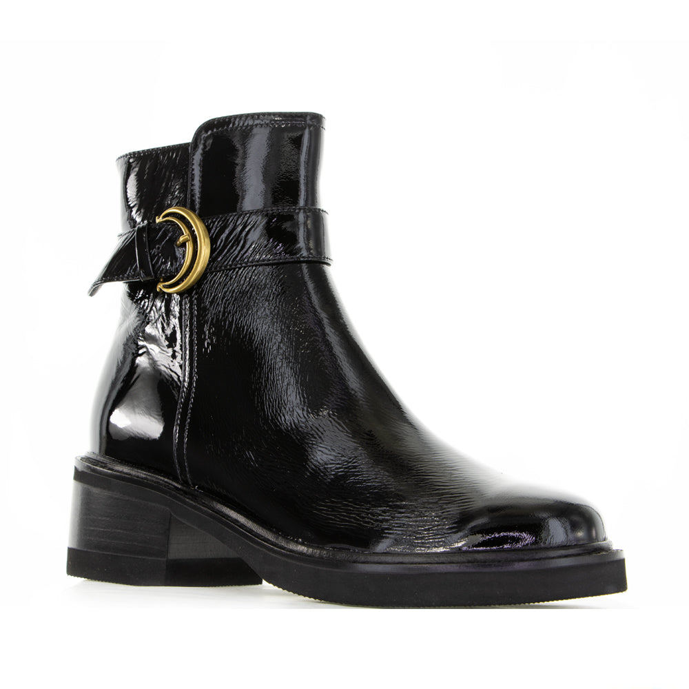 BRESLEY PANDER BLACK PATENT - Women Boots - Collective Shoes 
