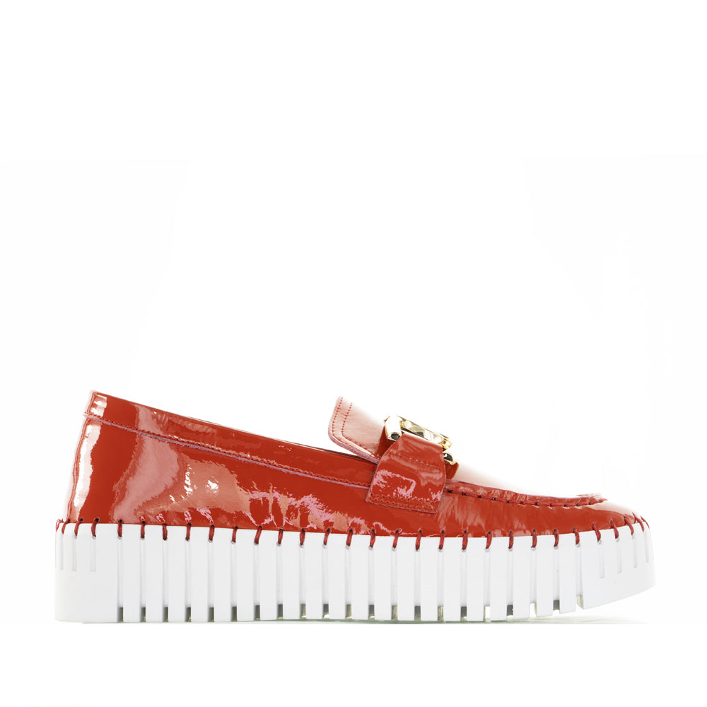 DJANGO & JULIETTE BRONTIS RED PATENT - Women Loafers - Collective Shoes 