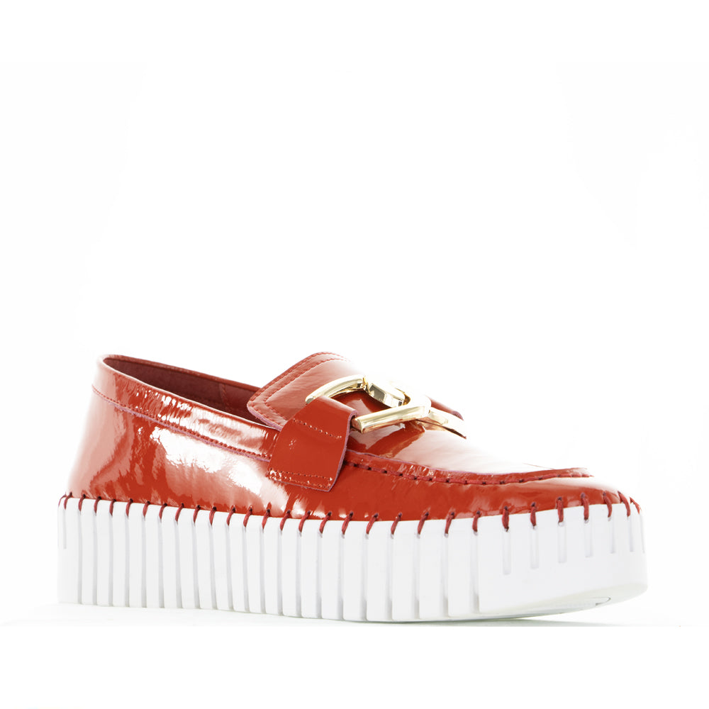 DJANGO & JULIETTE BRONTIS RED PATENT - Women Loafers - Collective Shoes 