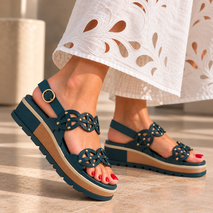 DJANGO & JULIETTE CAROLA NAVY - Women Sandals - Collective Shoes 