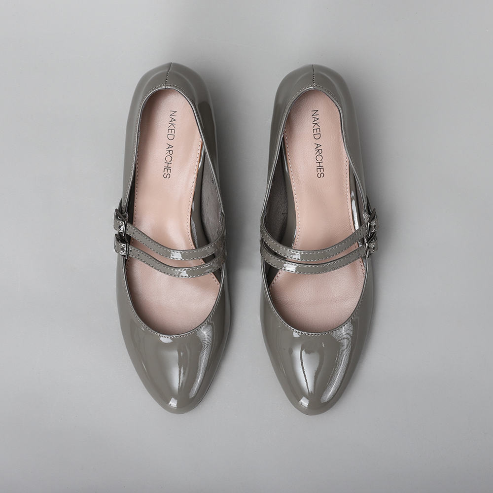 NAKED ARCHES CIDER GREY PATENT - Women Heels - Collective Shoes 