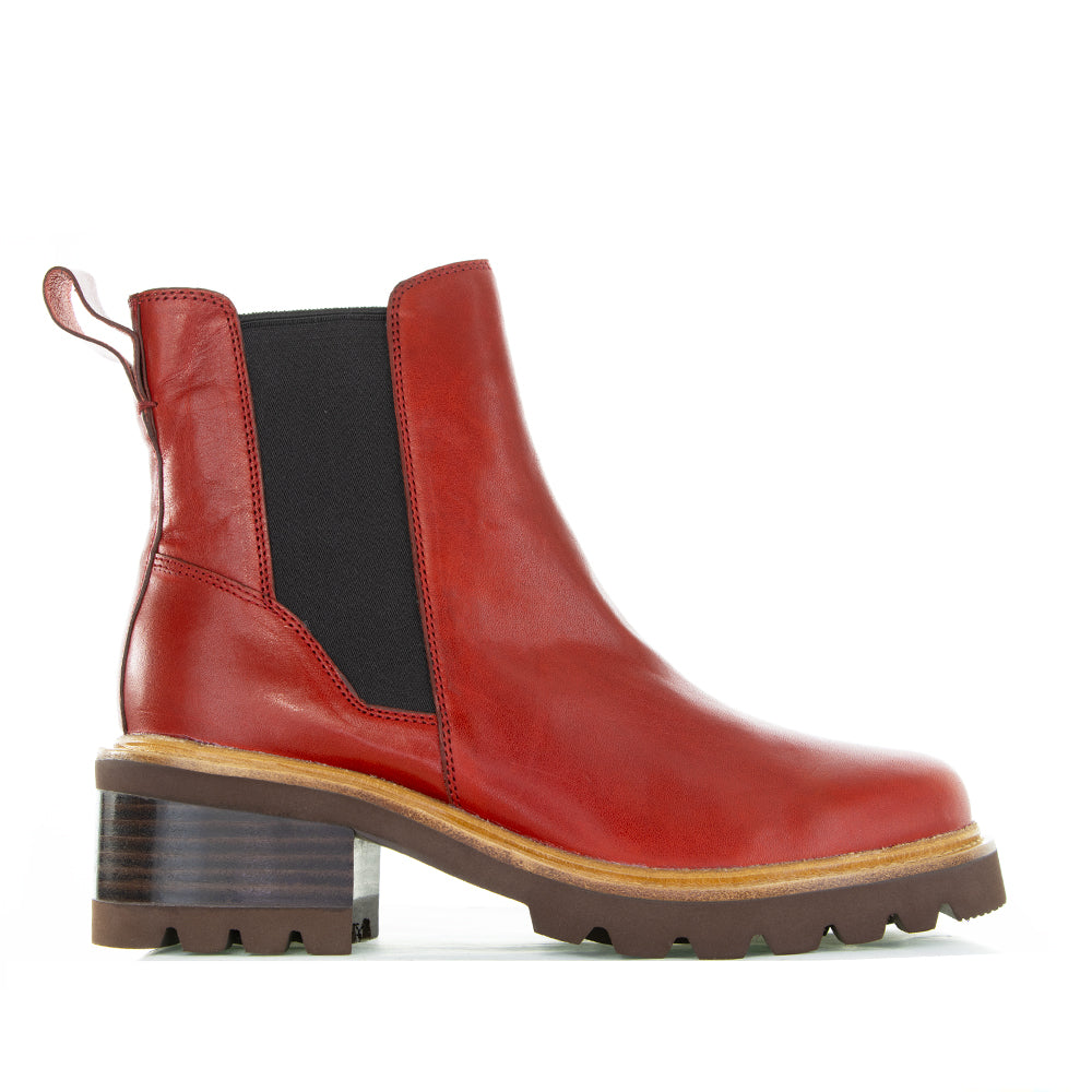 Shop Bresley Daktari Red Waxy Women Leather Boots NZ | Collective Shoes