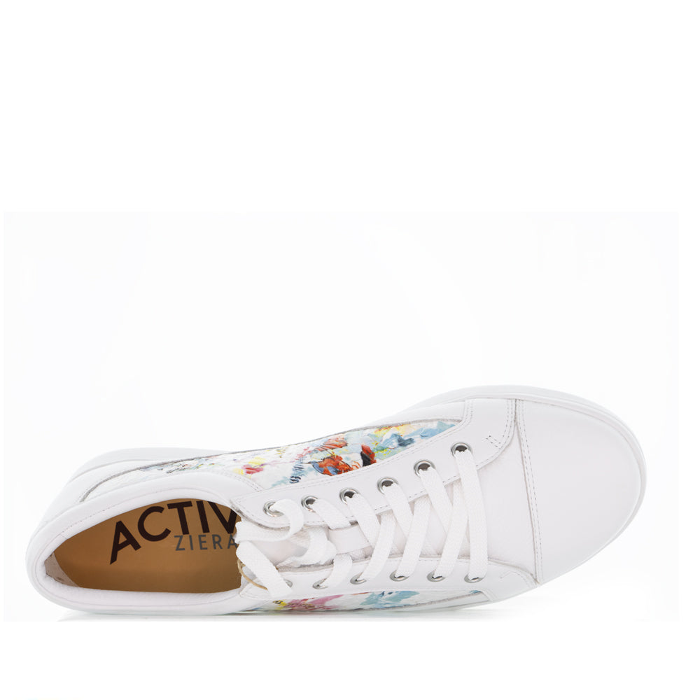 ZIERA DANNI WHITE FLORAL EMBOSSED - Women sneakers - Collective Shoes 