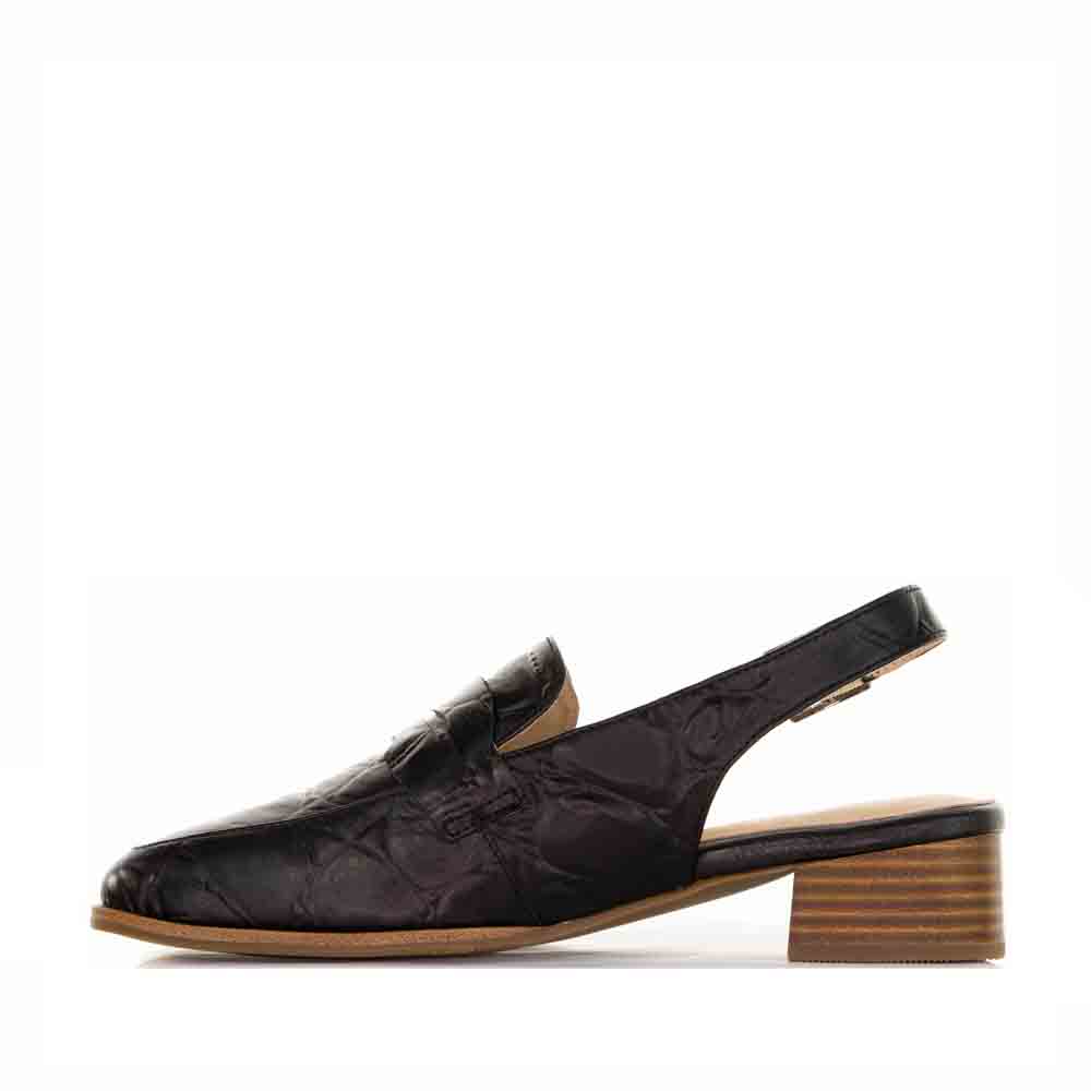 LESANSA DEX BLACK CROC - Women Sandals - Collective Shoes 