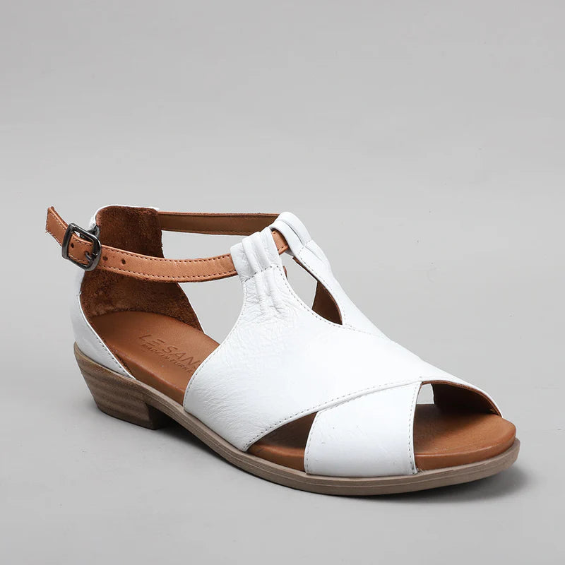 LE SANSA DIGBY WHITE TAN - Women Sandals - Collective Shoes 