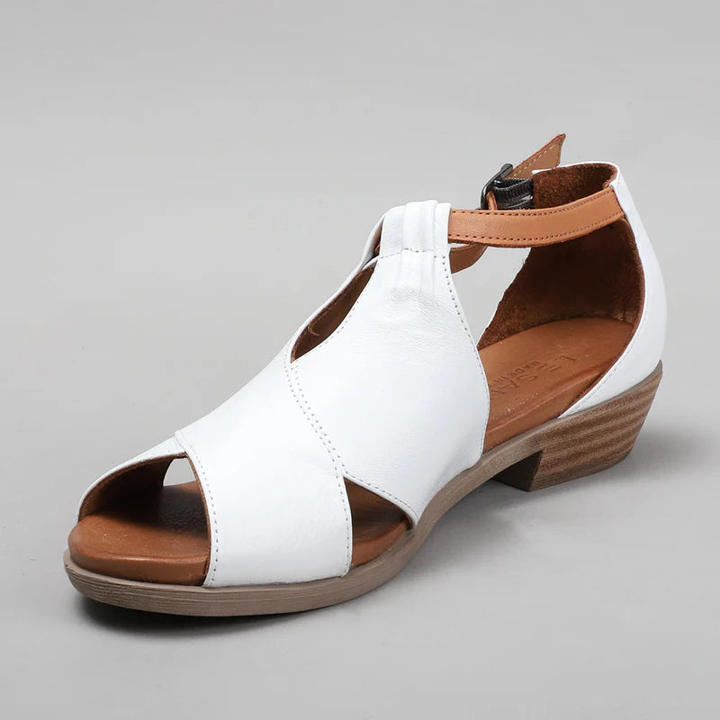 LE SANSA DIGBY WHITE TAN - Women Sandals - Collective Shoes 