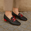 Load image into Gallery viewer, DJANGO & JULIETTE BELFORD BLACK RED - Women Loafers - Collective Shoes 
