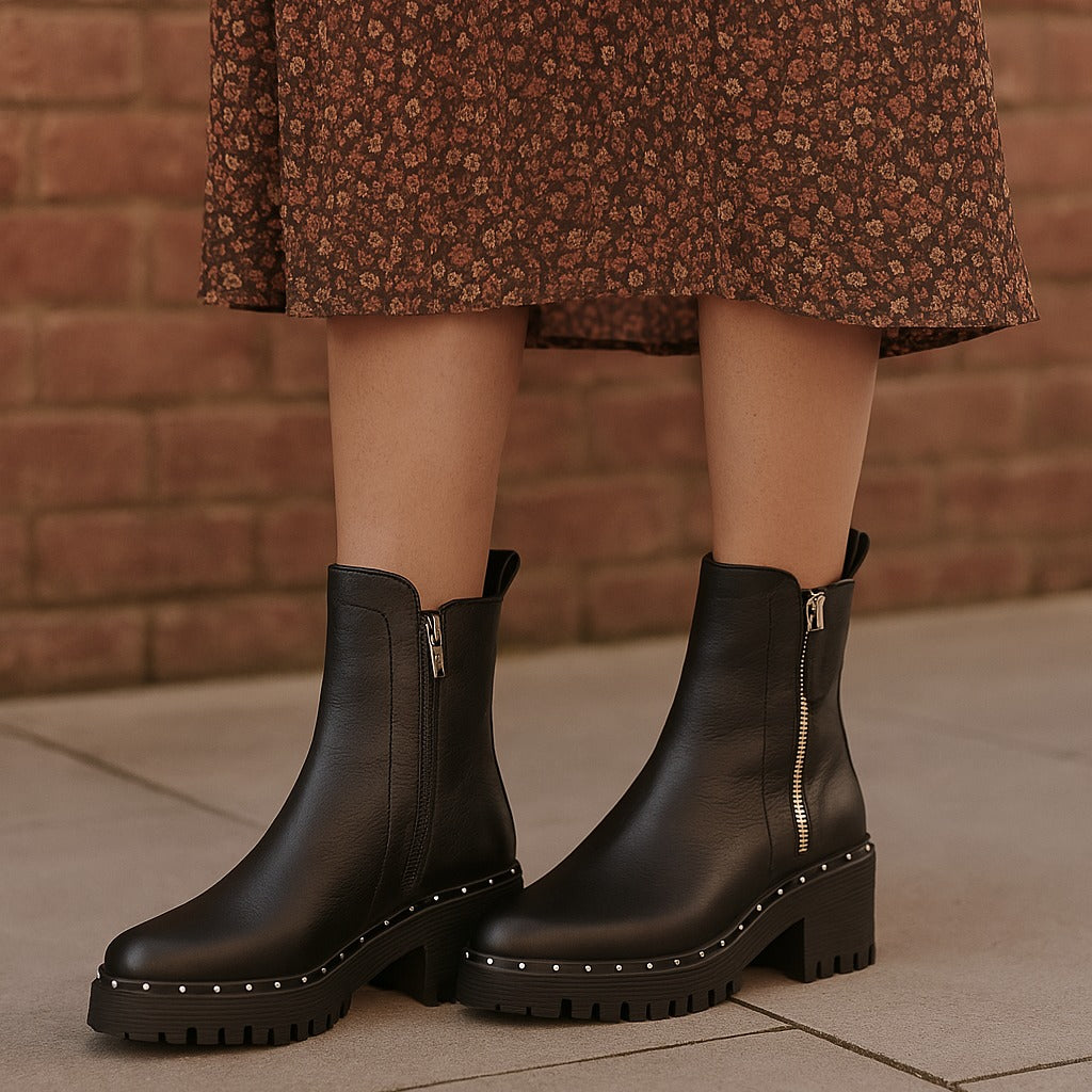 DJANGO & JULIETTE OSPOTT BLACK SILVER - Women Boots - Collective Shoes 