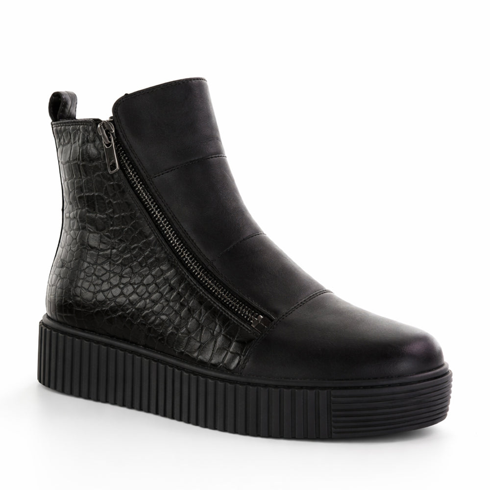 ALFIE & EVIE DYNASTY BLACK EMBOSSED - Women Boots - Collective Shoes 
