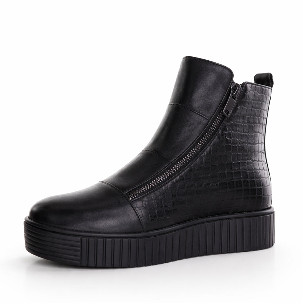 ALFIE & EVIE DYNASTY BLACK EMBOSSED - Women Boots - Collective Shoes 